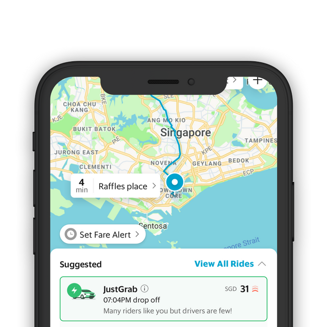Fare Alert on Grab app